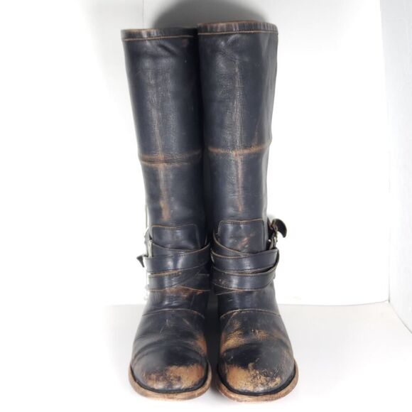 Freebird by Steven Women's Drove US9 Black Leather Distressed Western Boots - Picture 3 of 16